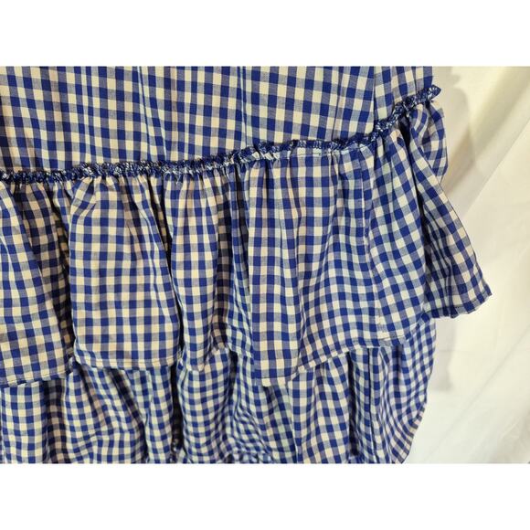 New TOV Holy Los Angeles Gingham Blue White Maxi Skirt EU 42 US 8 10 - Picture 7 of 7